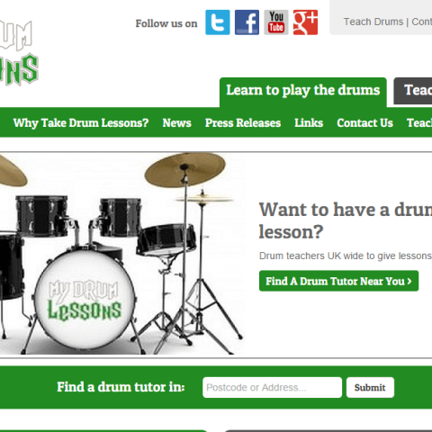 Our sister site My Drum Lessons responsive website
